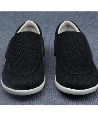 Men's Diabetic Shoes - Extra Wide Walking Sneakers for Elderly | Breathable Mesh Swollen Feet Edema Plantar Fasciitis - Size 8 Black - Buy Online on GoSupps.com