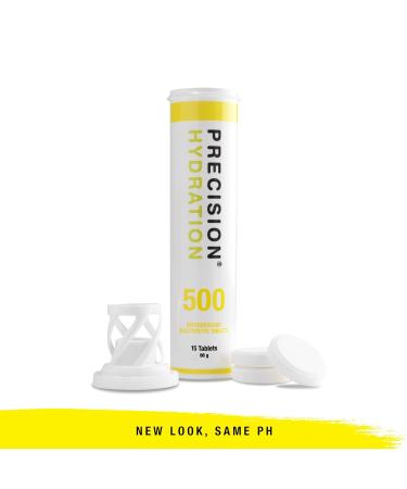 Precision Hydration Electrolyte Drink Tablets - Gluten-Free Vegan Low-Calorie - 12 Tubes (15 Tablets Each) - 500mg/L Yellow Tube - Buy Online on GoSupps.com