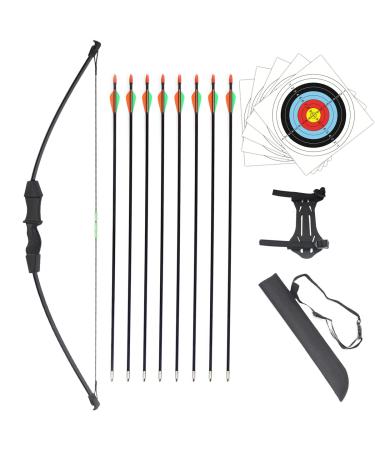 DOSTYLE Bow and Arrow Set for Children Outdoor Youth Recurve Junior Archery Training for Kid Teams Game Gift Black