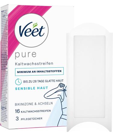 Cold Wax Strips for Bikini & Armpits 6 Pack | Easy Hair Removal | Veet 6x16 Pieces - Buy Online on GoSupps.com