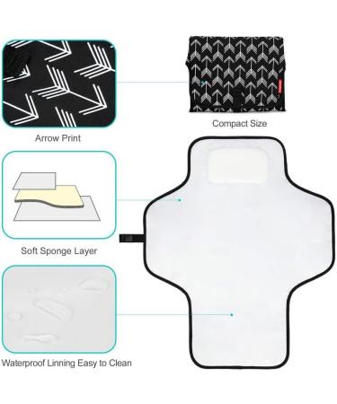 Large Portable BABEYER Nappy Changing Mat with Head Cushion - Travel-Friendly and Versatile in Black - Buy Online on GoSupps.com