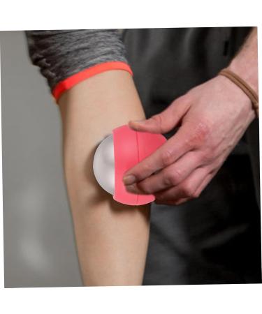 Healvian Hand Massage Ball | Stainless Steel Muscle Relief Tool | Face Back & Foot Massager - 6.5cm Pink - Buy Online on GoSupps.com