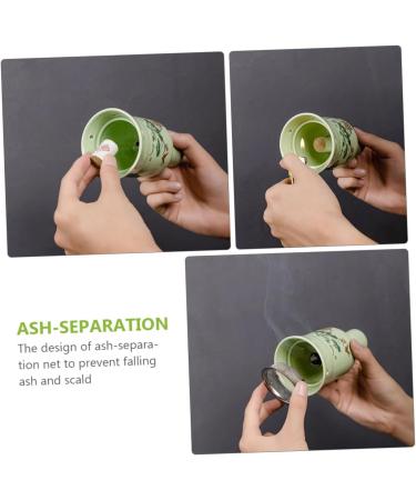 Clispeed Moxibustion Pot - Portable Ceramic Cone Holder for Moxa Healing | Home Tools for Moxibustion Sticks - Set of 2 (12.5x7cm) - Buy Online on GoSupps.com