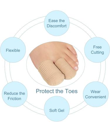 Sumiwish Toe Cap Protection - 10-Pack Soft Gel Lined Fabric Caps for Closed Toe Shoes | Prevent Blisters Corns & Comfort - Beige Medium - Buy Online on GoSupps.com