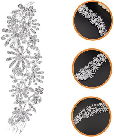 Housoutil Comb Silver Barrettes Wedding Hair Accessory Wedding Headpiece for Bride Silver Hair Clips Bride Hair Clip Alloy White Bridesmaid Crystal Hair Accessories - Buy Online on GoSupps.com