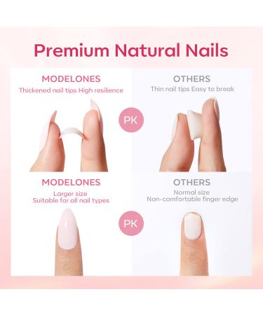 Modelones Press On Nails Shorts Square | White Reusable Manicure Fake Nails Set | Nail Glue & Adhesive Tabs Included | 12 Sizes 36Pcs - Buy Online on GoSupps.com