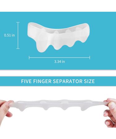 Silicone Toe Spacers - Big Toe Straightener for Correct Alignment | 5 Holes - 2 Beige 2 Black 2 White | Hammer Toe Corrector & Foot Stretcher - Buy Online on GoSupps.com