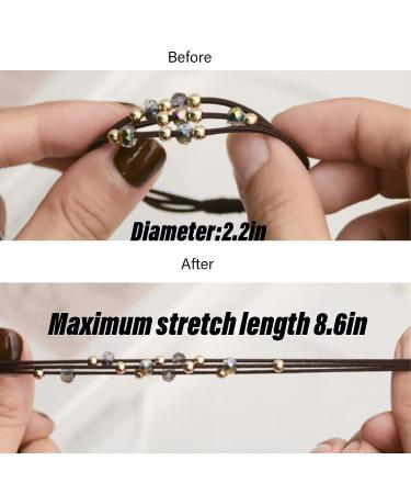 UaiUya 10pcs Small Gold Bead Hair Ties - Elastic Ponytail Holders for Women and Girls | Hair Tie Bracelets with Crystal Beads - Ideal for Thick, Thin, and Curly Hair (5 Colors) - Buy Online on GoSupps.com