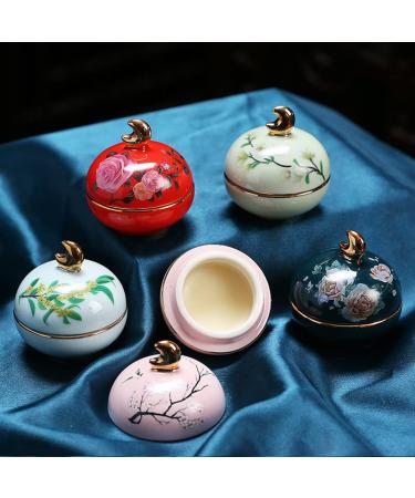 Chinese Palace Crafted Floral Scent Solid Perfume for Women - Long Lasting All Natural Fragrance in Delicate Ceramic Jar - Travel Friendly Gift Box (Red) - Buy Online on GoSupps.com