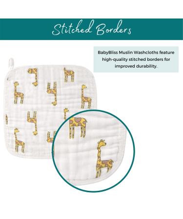 Organic Muslin Baby Washcloths - Pack of 10 - 100% Cotton Face Towels for Newborn and Adults | Large Size Reusable Infant Wipes - Gentle on Sensitive Skin | Includes Storage and Laundry Bags - Buy Online on GoSupps.com