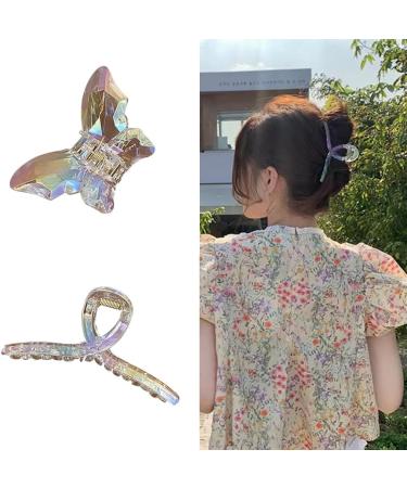 xbiez Elegant Hair Clips with Aurora Butterfly Hair Claw Clip Princess at Large Strong Hold Catch Barrettes Hair Styling Tool Colorful big butterf - Buy Online on GoSupps.com