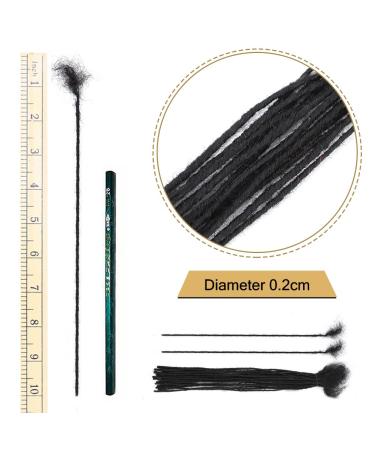 8 Inch 30 Strands 0.2cm Loc Extensions | Handmade Natural Black Human Hair Dreadlocks for Black Women/Men | Dye & Bleach Safe - Buy Online on GoSupps.com