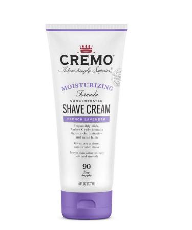 Cremo French Lavender Moisturizing Shave Cream, Astonishingly Superior Ultra-Slick Shaving Cream for Women Fights Nicks, Cuts and Razor Burn, 6 Fl Oz Lavender Bliss