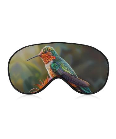 Hummingbird Funny Eye Mask Soft Blindfold Cover Night Eyeshade with Adjustable Strap for Sleeping Travel