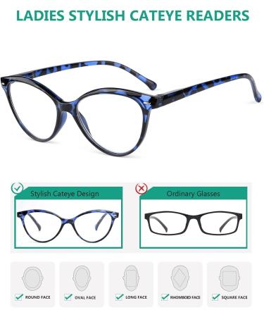Eyekepper 4-Pack Cateye Reading Glasses for Women +2.00 - Stylish & Colorful 2.0x Readers - International Shipping Available - Buy Online on GoSupps.com