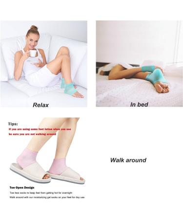 3 Pairs of Moisturizing Gel Heel Socks - Soft Ventilated Open-Toe Design for Dry Tough Skin Care - Buy Online on GoSupps.com