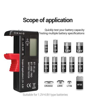 ZffXH Battery Tester 2 PCS for 9V 3.7V AA AAA C D 18650 Easy to Read Digital Indicator (BT-168 PRO) - Buy Now - Buy Online on GoSupps.com