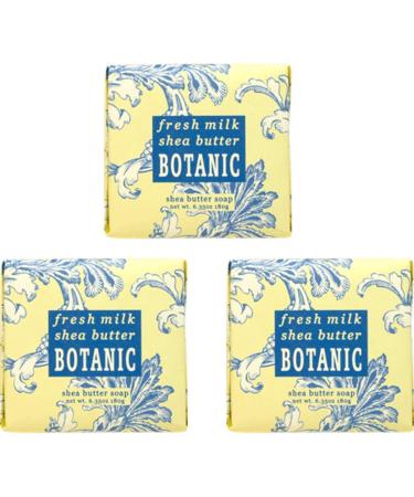 Greenwich Bay Cleansing Spa Soap Shea Butter and Cocoa Butter. Blended with Loofah and Apricot Seed No Parabens No Sulfates 6.35 Ounce (3 Pack) (Fresh Milk)