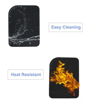 Heat Resistant Silicone Mat for Curling Irons & Flat Irons - 9x6.5 - Black - Buy Online on GoSupps.com