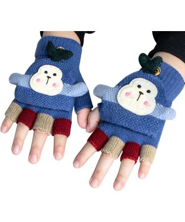 Aohhy Kids Winter Cartoon Knitted Half Finger Gloves - Red | 1-5 Years - Buy Online on GoSupps.com
