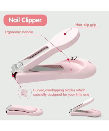 4 in 1 Baby Manicure Kit - Nail Clippers, Scissor, Nail File, and Tweezer for Baby Boy and Girl | Pink Baby Nail Care Set - Buy Online on GoSupps.com