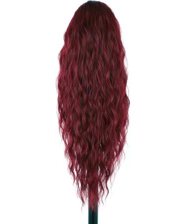 Luovce Synthetic Ponytail Extension Long Wavy Drawstring Ponytail Hair Extension 26 inches #99j Colour - Buy Online on GoSupps.com