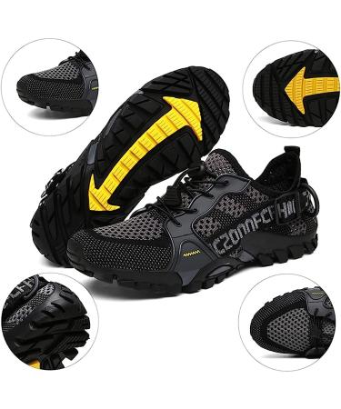TANGYUGEN Water Shoes Men Women Quick Drying Outdoor Hiking Aqua Shoes - Grey - Buy Online on GoSupps.com