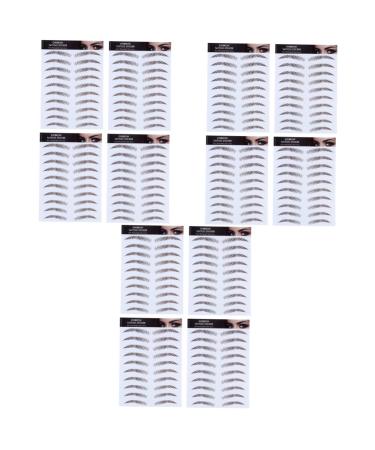 Beavorty 12 Pcs Eyebrow Stickers Hair-like Eyebrows Eyebrow Transfer Stickers Cosmetic Eyebrow Trimming 6d