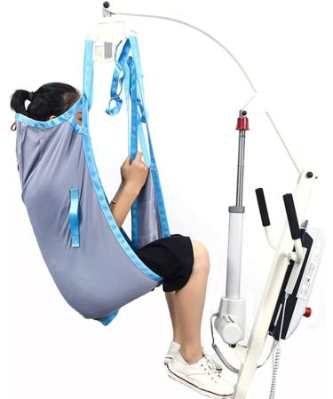Patient Lift Toileting Sling for Hoist Divided Leg Sling Reusable Professional Sitting Transfer Belt Patient Lifter Bariatric Handicap Lift for Patient Elderly 0627 Blue Large