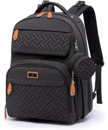 BabbleRoo Large Diaper Backpack with Changing Mat Pacifier Bag & Stroller Straps - Black | International Shipping - Buy Online on GoSupps.com