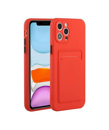 Tivenfezk Nadoli Silicone Case for iPhone 15 Pro Max Ultra thin shockproof scratch -resistant wallet soft TPU protective cover mobile phone case with credit card holder iphone 15 per max red