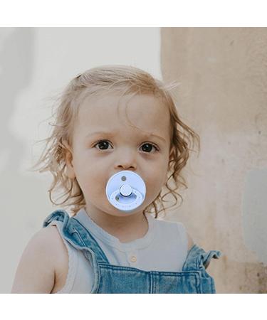 Virtcooy 5-Piece Silicone Pacifiers Set for Infants - Natural Rubber Newborn Pacifiers with Large Air Holes - Ideal for Teething - Blue - Buy Online on GoSupps.com