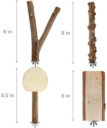 LIMIO 7 PCS Bird Parrot Swing Chewing Toys - Natural Wood Perch and Cage Toys for Small Parakeets, Cockatiels, Conures, Finches, Budgies, Parrots, Love Birds - Buy Online on GoSupps.com