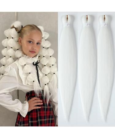 YDDM PRE Stretched Braiding Hair Extensions 20 inch 3packs Extensions Kunsthaar Braids White Hair Extension Art hair For braid Extension for Braids Jumbo Braids Hair (20 inches 60#) 50.8cm-20 inches (3 SPALL) 60# - Buy Online on GoSupps.com