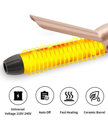 1 Inch Ceramic Coating Hair Curling Iron - Professional Hair Curler with Fast Heat Up - Rose Gold - Buy Online on GoSupps.com