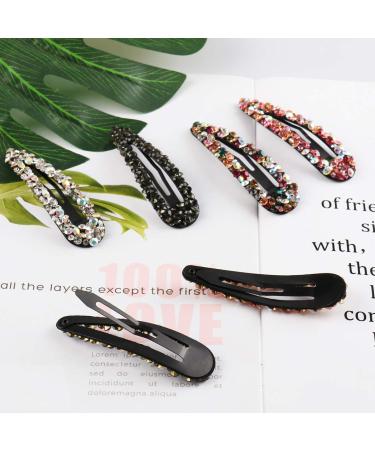 Sparkly AB Crystal Hair Clips - Handmade Rhinestone Snap Barrettes for Women & Girls (6 Colors, 6 Pcs) - Wedding Decorative Bling Hair Accessories - Buy Online on GoSupps.com
