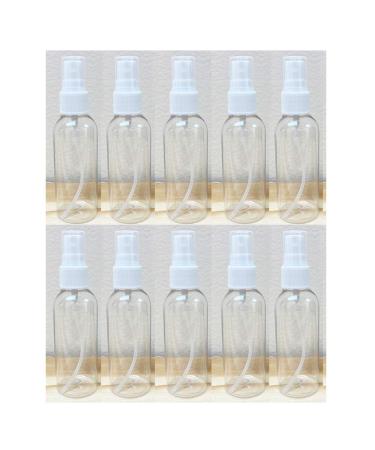 10 Clear Spray Bottles Plastic 2.7oz PET Empty Refill Mist Pump Travel Reuse TSA