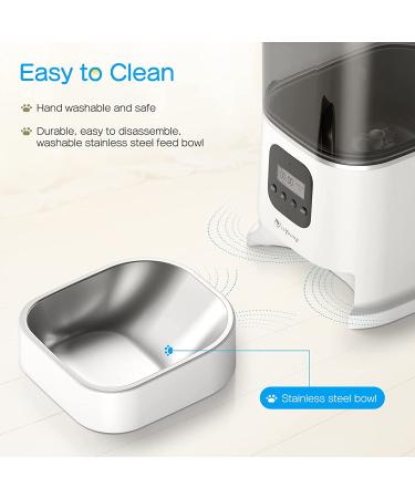 isYoung Automatic Cat Feeder  Smart Pet Food Dispenser for Cats Dogs - Voice Recorder  Portion Control 1-4 Meals Per Day  Dual Power Supply & Clog-Free Design with Stainless Steel Bowl 6L - Buy Online on GoSupps.com