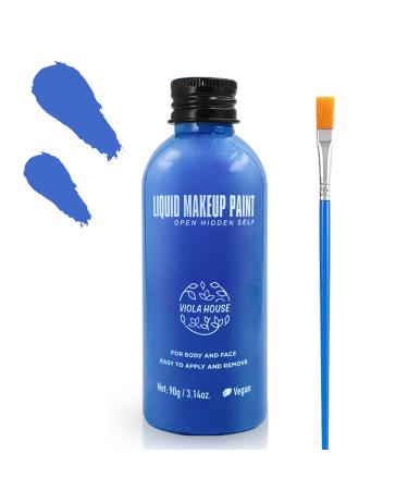 VIOLA HOUSE 6 Colors Face Painting Face Body Paint Liquid Body Painting for Adults Halloween Party Cosplay Makeup Set with 3 Blue Brushes (06 Blue) - Buy Online on GoSupps.com