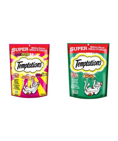 TEMPTATIONS Mix-Ups Cat Treats Beef Chicken Turkey + TEMPTATIONS Adult Cat Treats Seafood Medley Flavour (700g Bundle) Cat Treats + Cat Treats Seafood