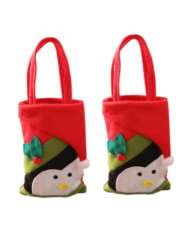 STOBAZA 2pcs Christmas Candy for Pouch Non-woven Exquisite Party Hand Adorable Xmas Decor Bags Sweets 22x15cm Assorted Color 5