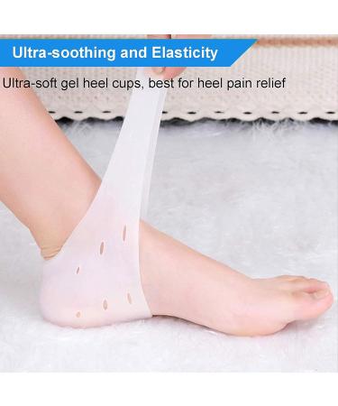 Heeren Cushion: 6 Pairs of Silicone Gel Heel Protectors for Plantar Fasciitis & Cracked Heels - Ultimate Heel Pain Relief Socks - Buy Online on GoSupps.com