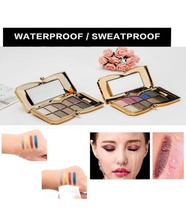Glitter Eyeshadow Palette - 10 Shimmer Colors, Long Lasting & Waterproof - Professional Nude Makeup Set for Women - Buy Online on GoSupps.com
