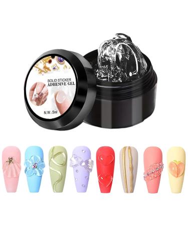 GjnjfdF 3D Nail Gel - Waterless Glue for 3D Extensions Nail Painting Manicure Gel - For Home Manicures and Pedicures for Women and Girls French Tips Rhinestone Flower Foil Charm Stamping - Buy Online on GoSupps.com