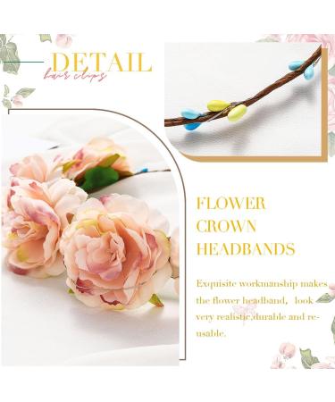 Zoestar LED Flower Crown Headbands Light Up Hair Wreath Headband Bridal Garland Headpiece Floral Festival Headdress Hair Accessories for Women and Girls - Buy Online on GoSupps.com