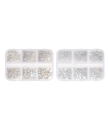 Beavorty 2 Boxes Nail Art Accessories beeds rhinestones for nails mushroom beads wax pencil for rhinestones nail diamonds nail glitter rhinestones nail art flake beads charms flat pp suite