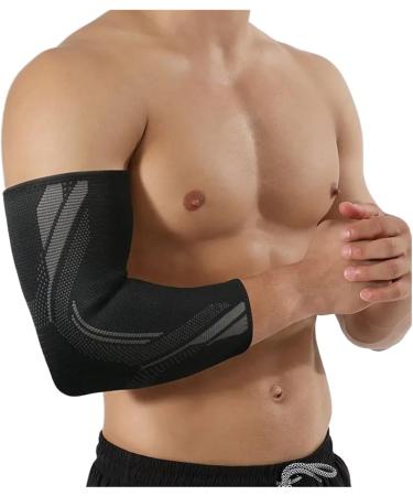 HUDFVIOI Knitted Elbow Pads Joint Protection Fitness Warmth Sports NonSlip Breathable Perspiration Arm Guards for Sports L L Black - Buy Online on GoSupps.com