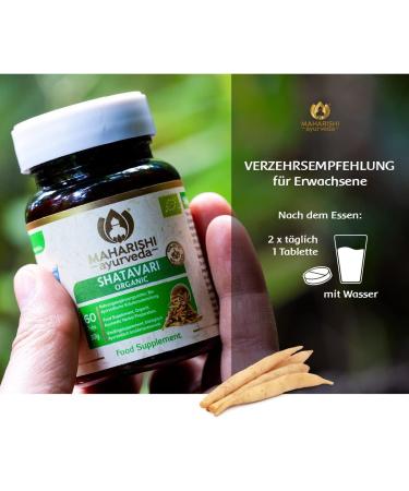 Maharishi Ayurveda Shatavari - Organic High-Dose Vegan Tablets (60) | Non-GMO Indian Spargel for Women's Health - Buy Online on GoSupps.com