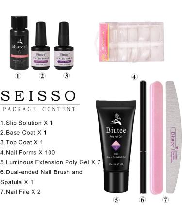 Glow in the Dark Nail Extension Gel Kit - 7 Luminous Colors for Professional Manicures and Christmas Gifts - All-in-One Poly Extension Gel Set for Starter Nail Technicians - Buy Online on GoSupps.com