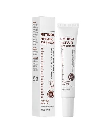 Retinol Eye Cream Eye Cream for Dark Circles and Puffy Eyes AHA 30%+BH-A 2% Under Eye Cream for Women/Men Anti Aging Eye Creams Anti Wrinkles Reduce Eye Bags Fine Lines 30g